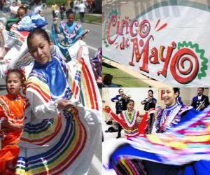 Puzzle Η Cinco de Mayo γιορτάζεται στις 5 του Μάη στο Μεξικό και τις Ηνωμένες Πολιτείες για τον εορτασμό της Μάχης των 1862 Πουέμπλα